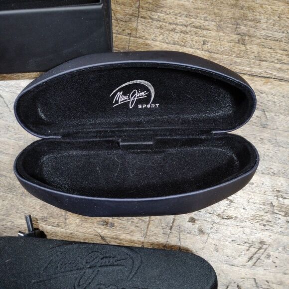 Four Maui Jim Sunglass Zippered Hard Sport Black Case Clamshell Fold - Picture 6 of 8